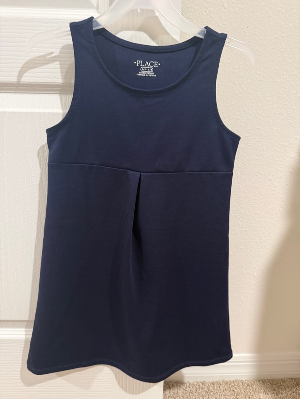 Place Navy Sleeveless Pleated Front Formal Dress